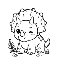 Fototapete Dinosaurier  vector the little dinosaurus drawing book  © Larasati✨️