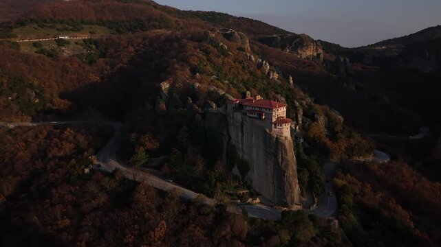 Bird's Eye View of Meteora UNESCO World Heritage Site in Thessaly, Greece