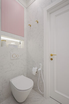 Modern design of the restroom interior