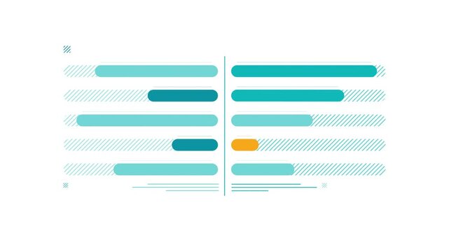 Animated element for business infographics - diverging bar chart