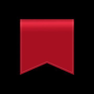 Red Ribbon Banner Falling Down on Transparent Background Loop