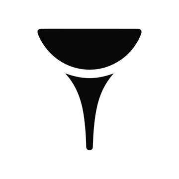 Simple data lake funnel silhouette on white background.