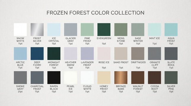 Forest themed color palette collection with swatch samples swatches collection