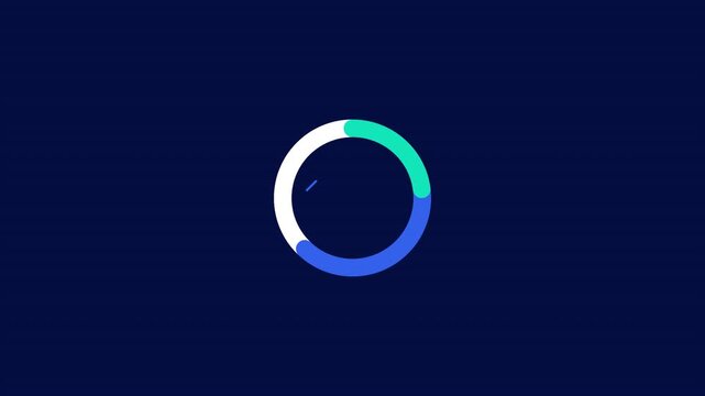 Business infographic element - animated donut chart with 3 divisions
