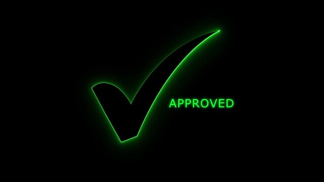 Green check mark transparent background . 4K video approved, verified success confirmation accepted, correct yes OK Background for Web and UI.