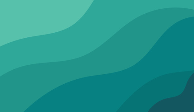 Abstract flowing wave background. Layered teal gradient design. Modern curved backdrop for presentation and branding.