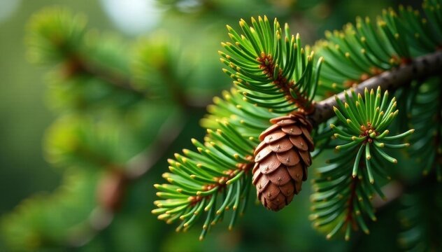 Mature pine tree with open cones, dry texture Seasonal nature detail , detail, element, decoration