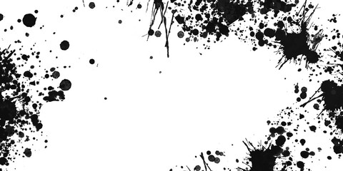 Obraz premium Black ink splatter on white