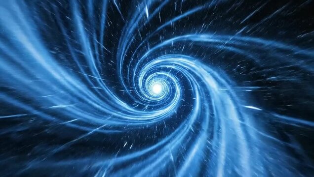 Blue swirling galaxy with bright center