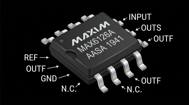 Maxim max6126a precision voltage reference chip for high accuracy electronic equipment.