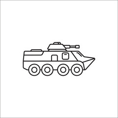 Obraz premium an armored personnel carrier with six wheels and turret, stylized illustration symbolizing military transport, defense, and protection.