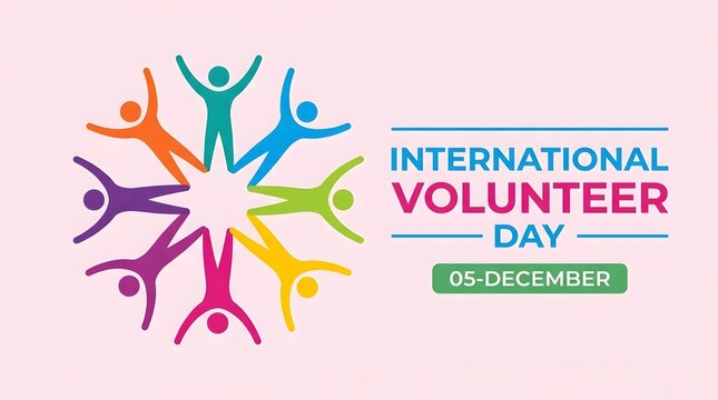 International volunteer day colorful human circle graphic