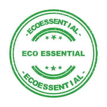 Green eco essential circular stamp seal for sustainable and natural products