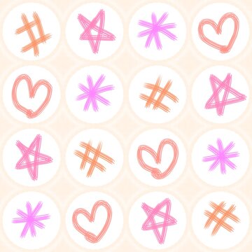 Pink orange shape, pattern for background, wallpaper 