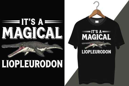 Magical Liopleurodon Marine Reptile Flat Vector Illustration with Humorous Quote