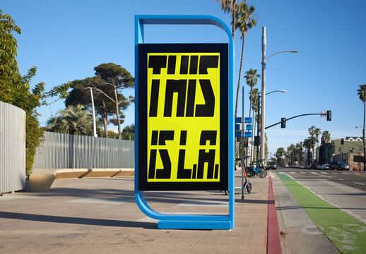 Mockup of Street Ad Panel in L.A.