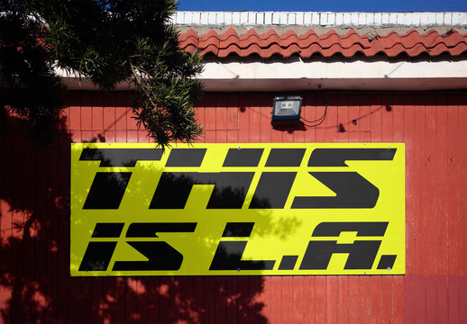 Mockup of Billboard on Wall in Los Angeles