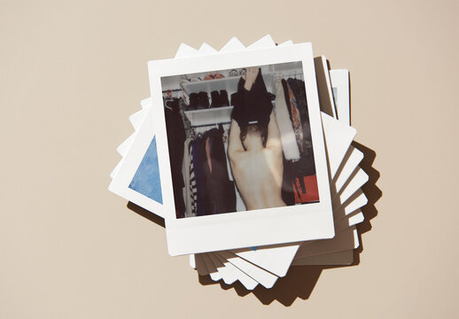 Polaroid Stack Mockup