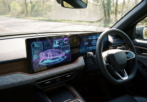 Mockup of EV Dashboard car