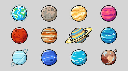 Cosmic planet icons © Manuk