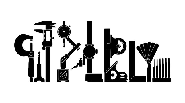 Precision Measuring and Metrology Tools Silhouette Collection