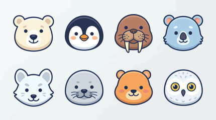 Cute animal faces collection © Lunox