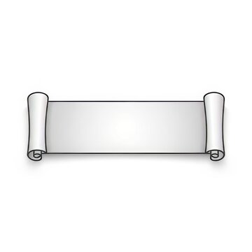 Minimalist scroll banner with blank white surface