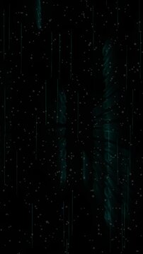 Digital rain effect on black background computer code. Matrix code rain symbol for network encryption system. Digital matrix code rain animation for hackers.