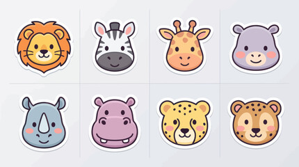 Cute animal faces safari collection © Lunox