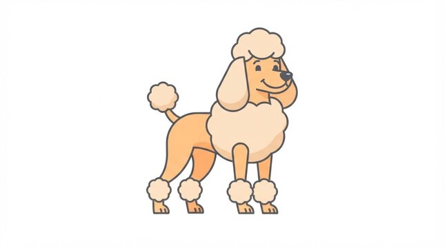 vector illustration of a poodle dog