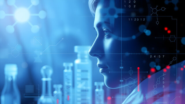 Molecular biology concepts. Biology science. AI generated image, ai