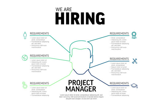 We Are Hiring Project Manager Recruitment Infographic Template