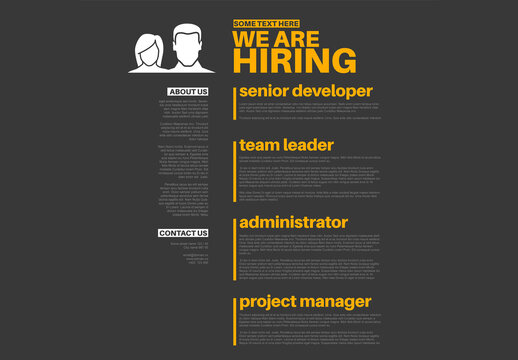 We Are Hiring Business Recruitment Editable Flyer Template with Open Job Positions