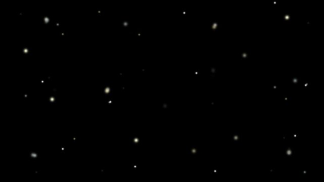 黒背景で点滅する素朴な丸い粒子 手描き風ドット Simple hand drawn style dots blinking on black background