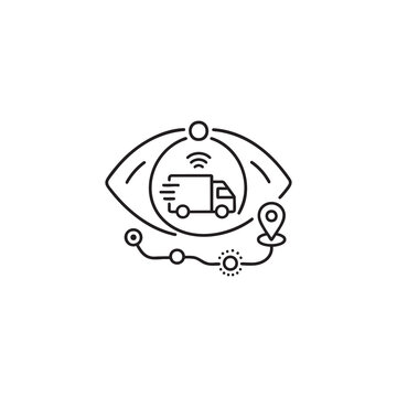 Real Time Delivery Visibility with Shipment Tracking, Fleet Monitoring and Logistics Intelligence Outline Icon