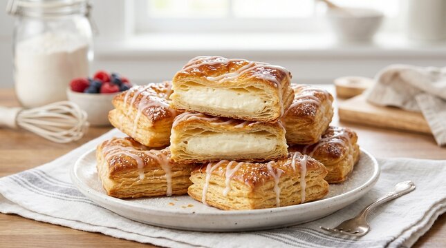 Cream Cheese Danish Puff Pastry Sweet Bakery Recipe Dessert Platter