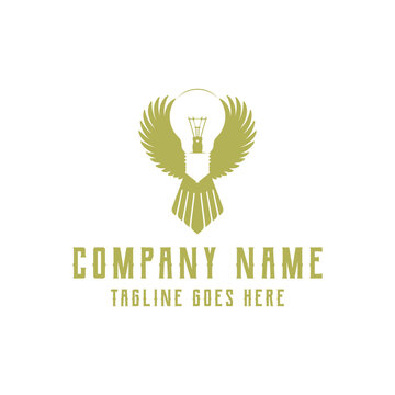 Light Bulb Wing Bird Logo