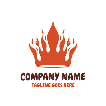 Fire Flame Crown King Queen Royal Design Logo Vector