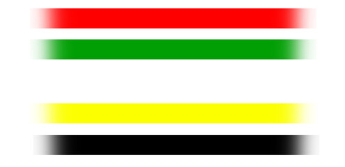 Fototapeta premium Abstract color palette featuring red green yellow and black horizontal gradients fading into white space background with four horizontal color bars