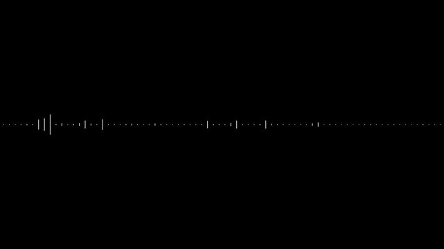 Audio spectrum wave effect, Wave form Audio Isolated on black background. White audio waveform spectrum animation 4k video whit alpha channel.