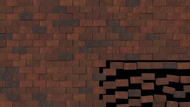  Animated Brick Wall Diagonal Wipe Transition for Construction and Gaming Edits.