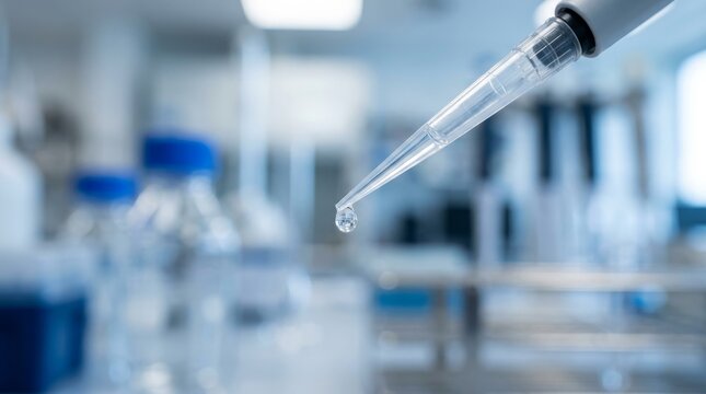 Laboratory Dropper Dispensing Liquid, Scientific Research Scene