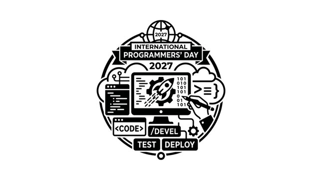 International Programmers Day 2027 Logo - Coding, Development, Technology