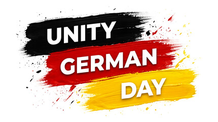 German day celebration banner with bold red, black, and yellow stripes flag