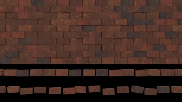  Animated Brick Wall Vertical Wipe Transition for Construction and Gaming Edits