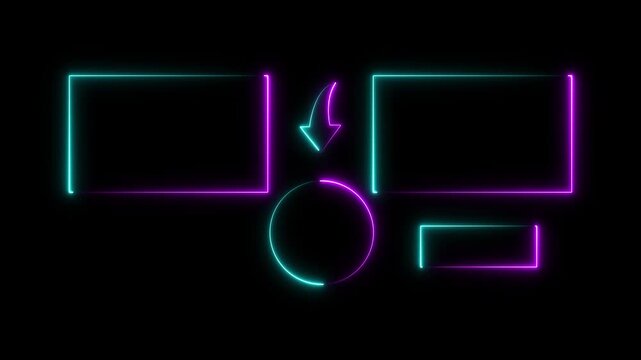 Neon end screen. Subscribe button and outro for gaming and video channels You tube End screen Outro Card subscribe to my channel. Motion Graphic concept. animation