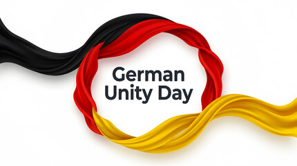 German unity day ribbon with black, red, gold colors and text flag germany