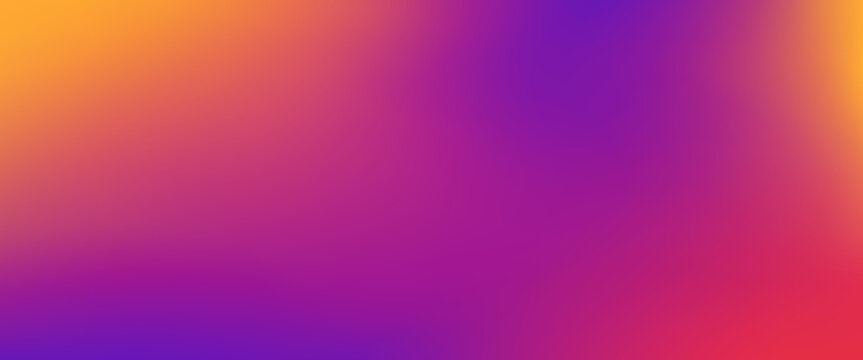 Vibrant purple yellow sunset disco neon gradient UV background with smooth mesh texture. Bright magenta sunrise blurry space bg with soft transitions for social media headers or technology websites