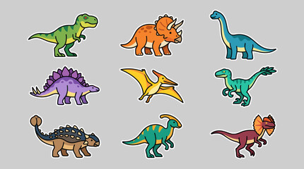 Cute cartoon dinosaur collection © Leomord