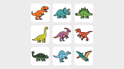 Cute cartoon dinosaur collection © Leomord